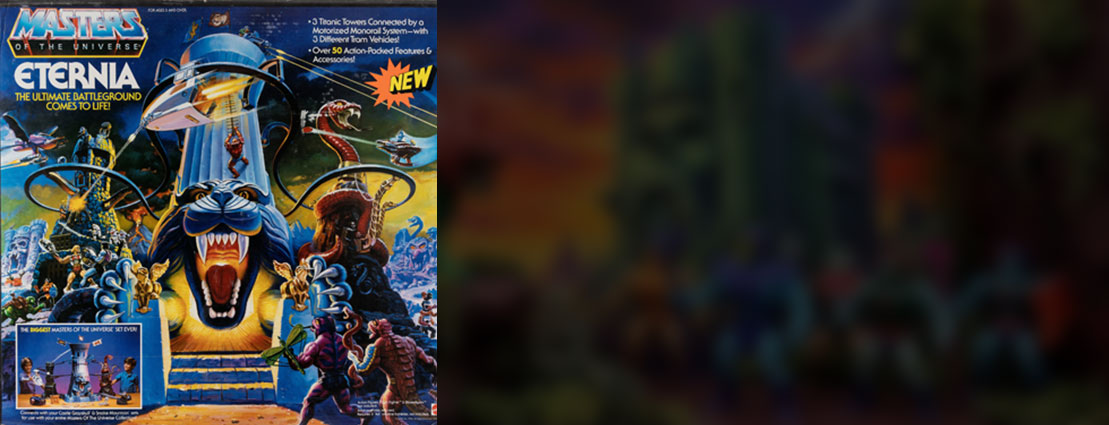 Masters of the Universe Eternia Playset AFA 80 Highest Grade in First Release Box (Mattel, 1986). Masters of the Universe Eternia Playset AFA 80 Highest Grade in First Release Box (Mattel, 1986).