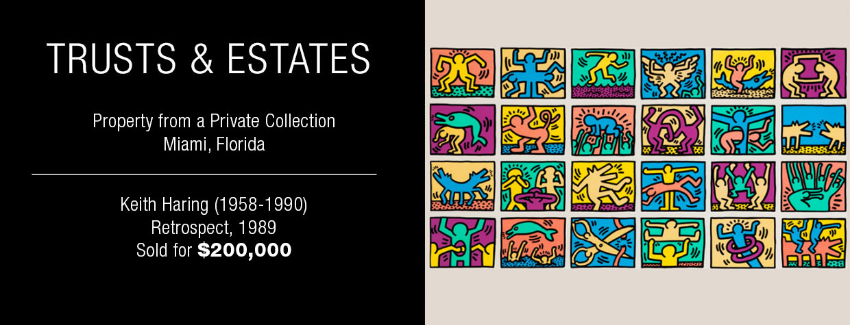 Keith Haring (1958-1990) Retrospect, 1989 Sold for 0,000 Keith Haring (1958-1990) Retrospect, 1989 Sold for 0,000
