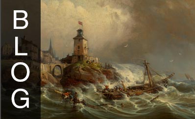 Charles Euphrasie Kuwasseg (French, 1833-1904)A Wreck Off the Cliff