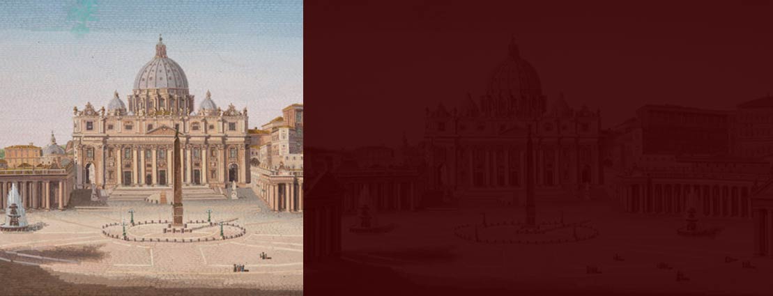 A Large Italian Micromosaic Plaque Depicting St. Peter's Square Attributed to Cesare Roccheggiani A Large Italian Micromosaic Plaque Depicting St. Peter's Square Attributed to Cesare Roccheggiani
