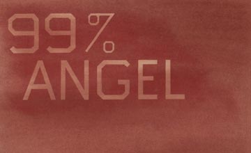 Close-up Image of ED RUSCHA's 99% Angel, 1% Devil