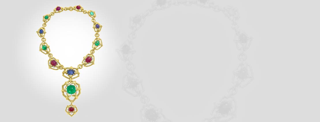 Multi-Stone, Diamond, Platinum, Gold Necklace, David Webb Multi-Stone, Diamond, Platinum, Gold Necklace, David Webb