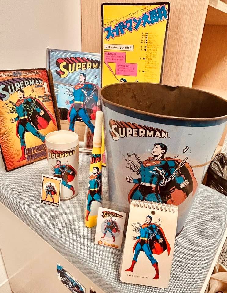 Superman merchandise photograph by James Rosen first appeared in Twomorrows Publications’ Alter Ego magazine.