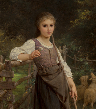 Emile Munier (French, 1810-1895)The shepherdess, 1888