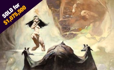 Frank Frazetta At The Earth's Core Paperback Cover Painting Original Art