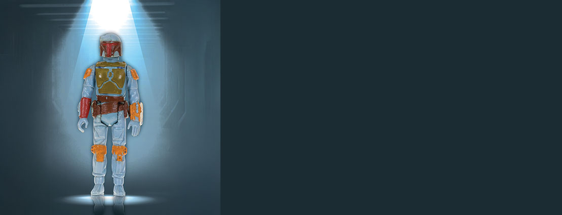 Star Wars Prototype Rocket-Firing Boba Fett L-Slot / Hand-Painted Alternate Paint Scheme AFA 80 NM (Kenner, 1979). Star Wars Prototype Rocket-Firing Boba Fett L-Slot / Hand-Painted Alternate Paint Scheme AFA 80 NM (Kenner, 1979).