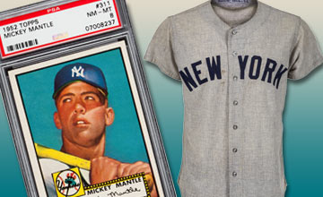 Image of Mickey Mantle and His Game Worn New York Yankees Jersey