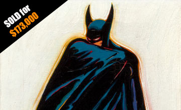 Close-up Image of Mel Ramos Batman Painting