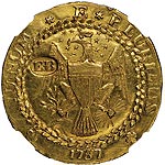 1787 'EB' on Wing Brasher Doubloon MS63 NGC, CAC