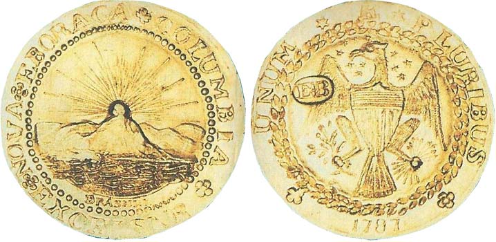 1787 DBLN Brasher Doubloon, EB on Wing, W-5840, MS63 NGC. CAC