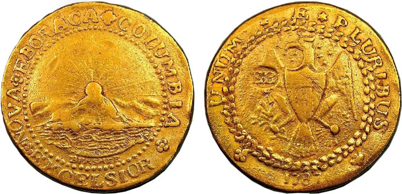 1787 DBLN Brasher Doubloon, EB on Wing, W-5840, MS63 NGC. CAC