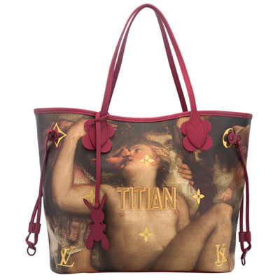 Louis Vuitton Limited Edition Masters Collection Pink Leather and Coated Canvas Titian Neverfull MM Bag by Jeff Koons