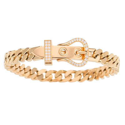 Hermes  18K Rose Gold & Diamond Boucle Sellier TPM Bracelet