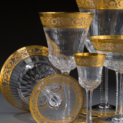 A 75 Piece Glass Stemware Service, Saint-Louis-lès-Bitche, France, 1913