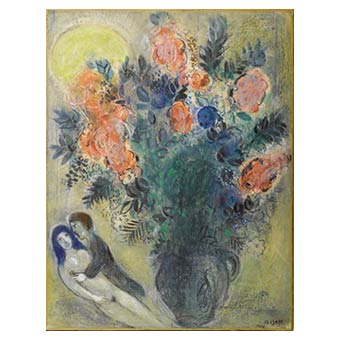 Marc Chagall, Fleurs et couple