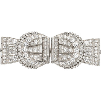 Diamond, Platinum, Double-Clip-Brooch, Tiffany & Co.