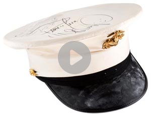 Whitney Houston Signed Naval Cap Worn During the HBO Special Welcome Home Heroes, 1991