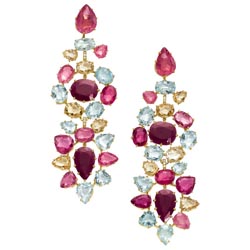 Diane von Furstenberg for H. Stern Diamond,Multi-Stone, Gold Earrings