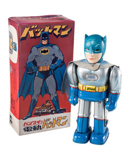 Battery-operated Batman Robot with Original Box (Bandai, 1960's) 