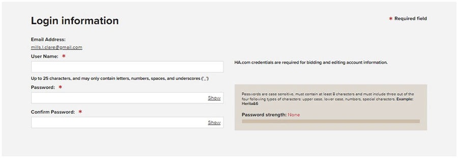 Login Information Figure