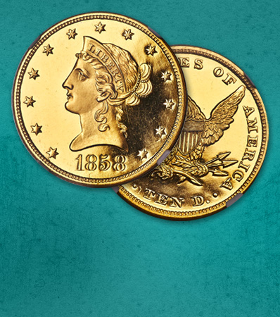 1858 $10 PR64 Ultra Cameo NGC. CAC. JD-1, High R.7