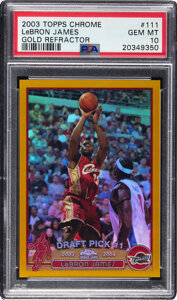 2003 Topps Chrome Gold Refractor LeBron James #111 PSA Gem Mint 10 - #'d 30/50