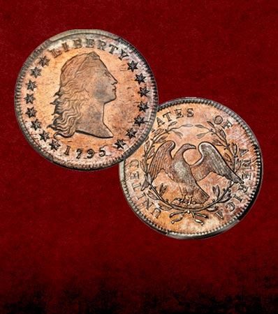 1795 $1 Flowing Hair, Two Leaves, B-1, BB-21, R.2, MS65 PCGS.  
