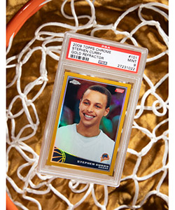 2009 Topps Chrome Stephen Curry (Gold Refractor) #101 PSA Mint 9 #'d 22/50 - Pop Four, Only Two Superior