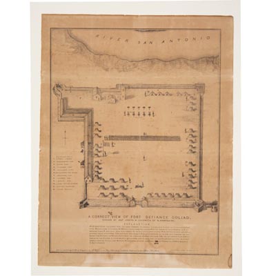 Fort Defiance: 1836 Joseph Chadwick Map of Col. James Fannin's Defenses at the Historic Site of the Battle of Goliad.