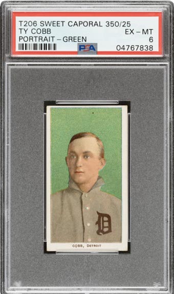 1909-11 T206 Sovereign 350 Ty Cobb (Bat On Shoulder) PSA EX-MT 6.