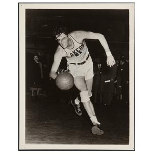 1940's George Mikan Signed Original Photograph Used for 1948 Bowman Rookie Card, PSA/DNA Type 1