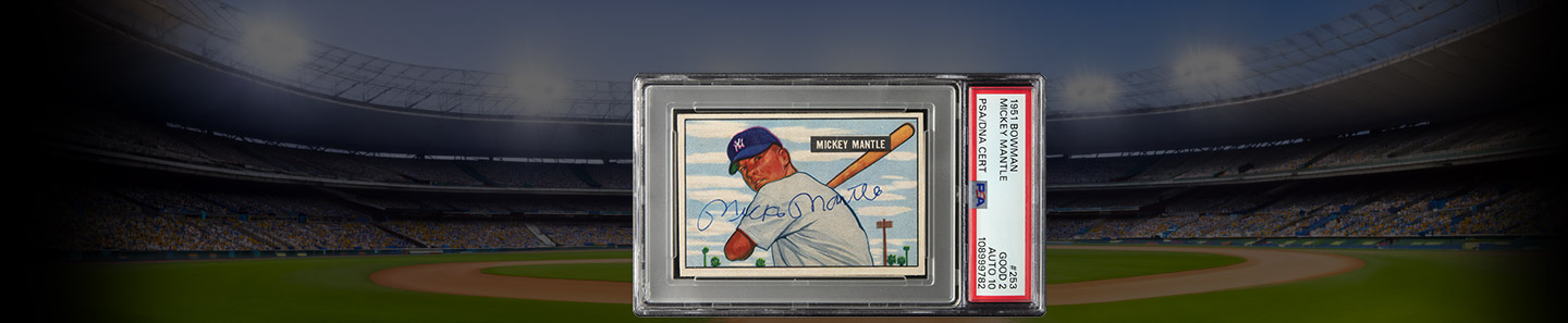 Period-Signed 1951 Bowman Mickey Mantle Rookie #253 PSA Good 2 Auto 10