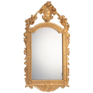 A George II Carved Gilt Wood Mirror, mid-18th century