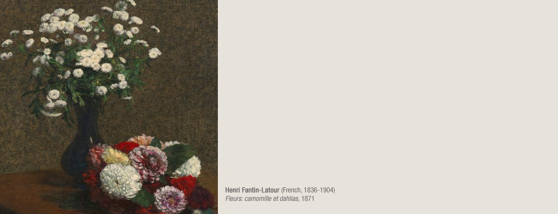 Henri Fantin-Latour (French, 1836-1904). Fleurs: camomille et dahlias, 1871.