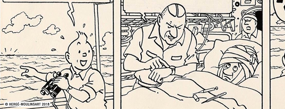 Hergé Tintin, Coke en Stock Planche 58 - « Journal Tintin » du 4 décembre 1957 (Casterman - 1958). 