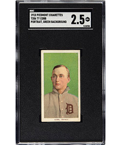 1909-11 T206 Piedmont 350 Ty Cobb (Green Portrait) SGC Good+ 2.5