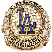 2024 Los Angeles Dodgers World Series Championship Ring (De La Cruz) - With Light Up Jostens Box