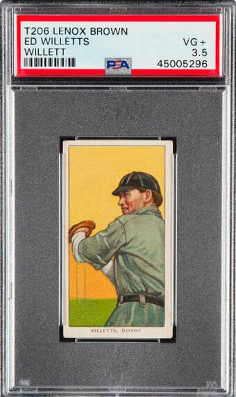 1909-11 T206 Lenox-Brown Ed Willett (sic Willetts-Pitching) PSA VG+ 3.5 - Only Three PSA-Graded Examples!