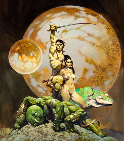 Frank Frazetta A Princess of Mars Painting Original Art (1970)
