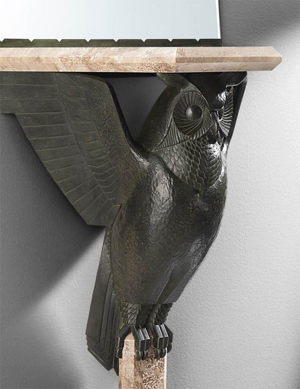 Albert Cheuret Hibou Console and Mirror, circa 1925