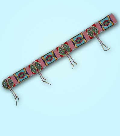 A Crow or Nez Perce Beaded Buffalo Hide Blanket Strip