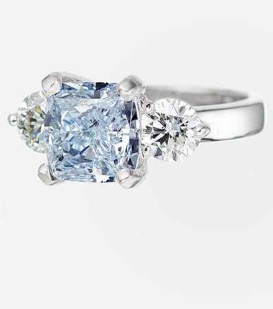 Fancy Blue Diamond, Diamond, Platinum Ring
