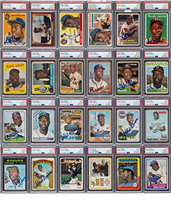 Signed 1954 - 1976 Topps 'Hank Aaron Basic Autographed Set (24 cards)' - Ranked #1 Current and All-Time Finest on the PSA Set Registry