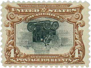 (296a) 1901, 4¢ Pan-American, center inverted