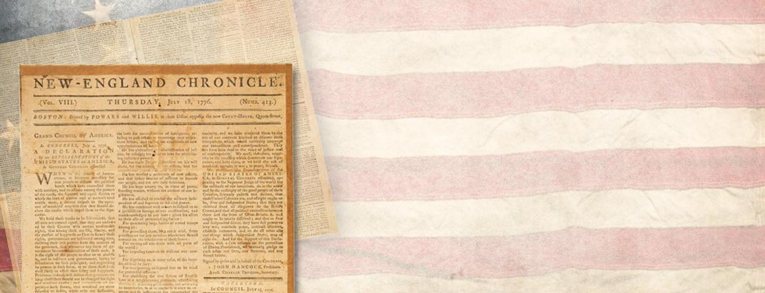 [Declaration of Independence]. The New-England Chronicle.