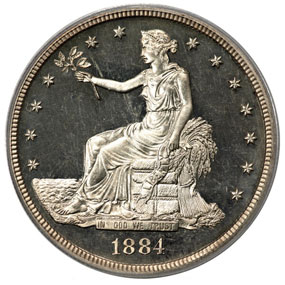 1884 Trade DollarPR65 PCGS. CACEx: Legend