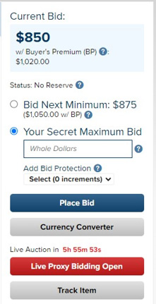Web tips for current bid