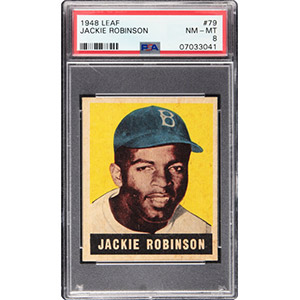 1948 Leaf Jackie Robinson Rookie #79 PSA NM-MT 8