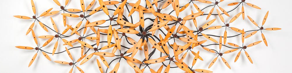 James Surls (American, b. 1943),Into the Flowers, 2002, Painted steel, wood