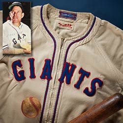 1942 Mel Ott Game Worn New York Giants Jersey, MEARS A9 -- Photo Matched